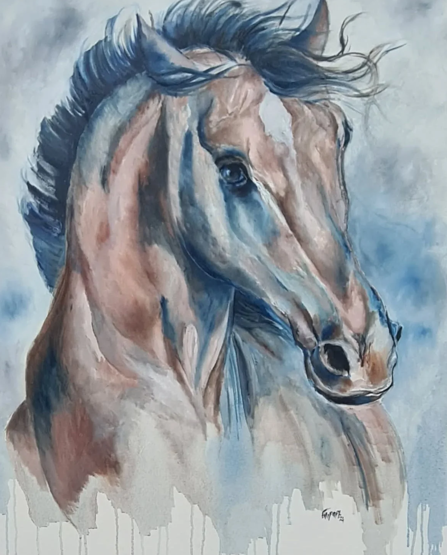 Pintura contemporânea Instinto II, obra de Filipa Pinto Basto